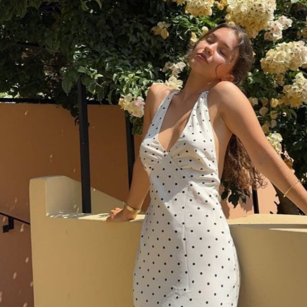 NWT Reformation Harlyn Polka Dot Slip Dress